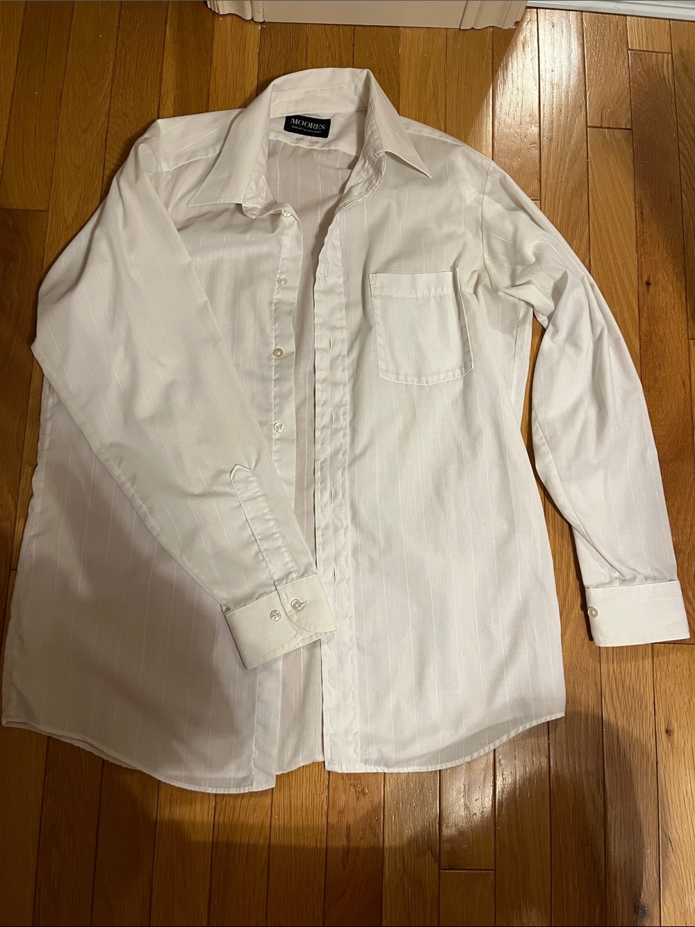 Vintage Moores white button up long sleeve shirt